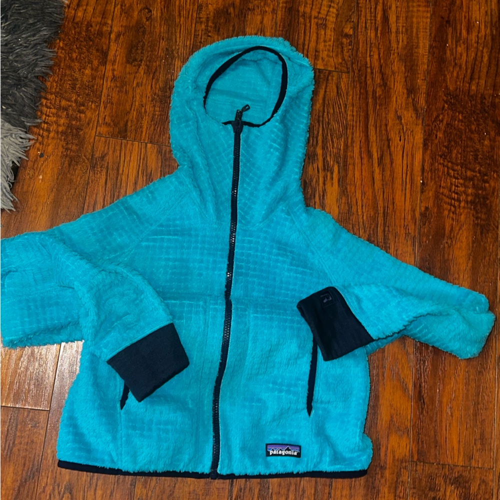 Patagonia Excellent Teal Blue color- block fleece REVERSIBLE full zip jacket - Picture 11 of 17